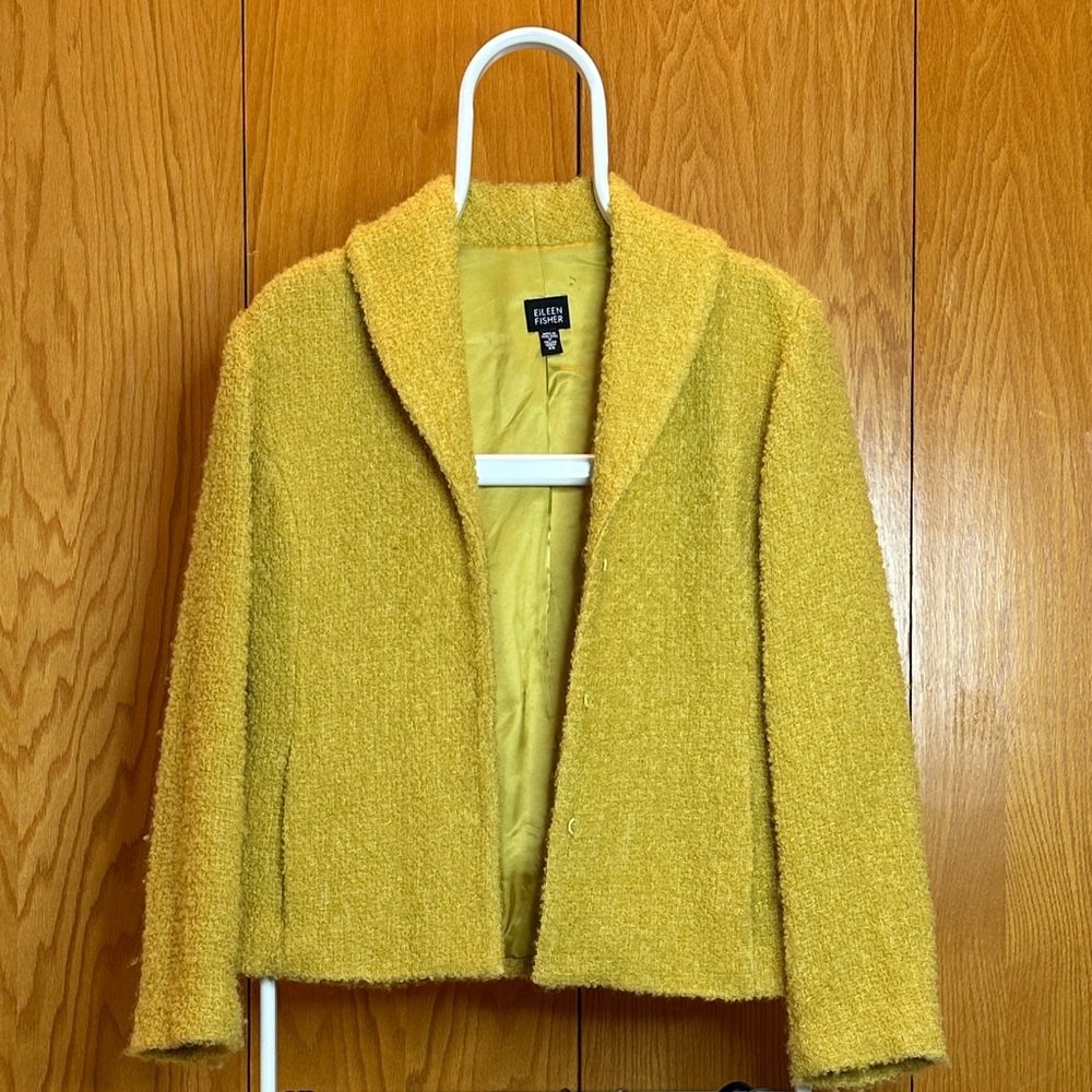 Eileen Fisher Women's Mustard Teddy Jacket
